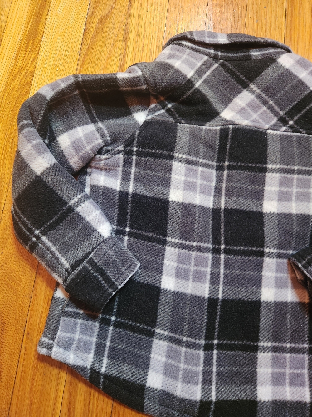 Eddie Bauer Black & Gray Plaid Sherpa-Lined Kids Jacket Size 4/5 - Picture 8 of 15